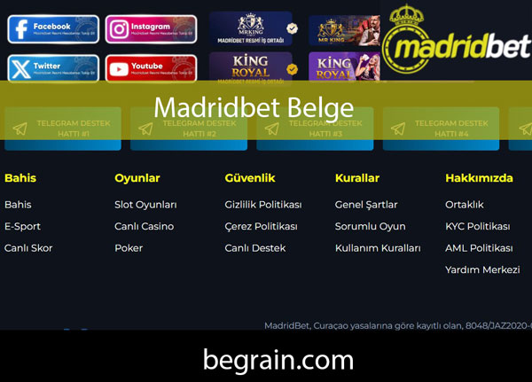 Madridbet belge olmadan kayıt imkanını sunmaktadır.