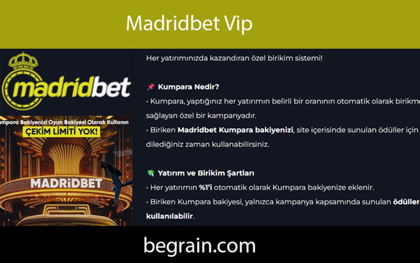 Madridbet vip avantajlarıyla daima üyelerinin yanındadır.